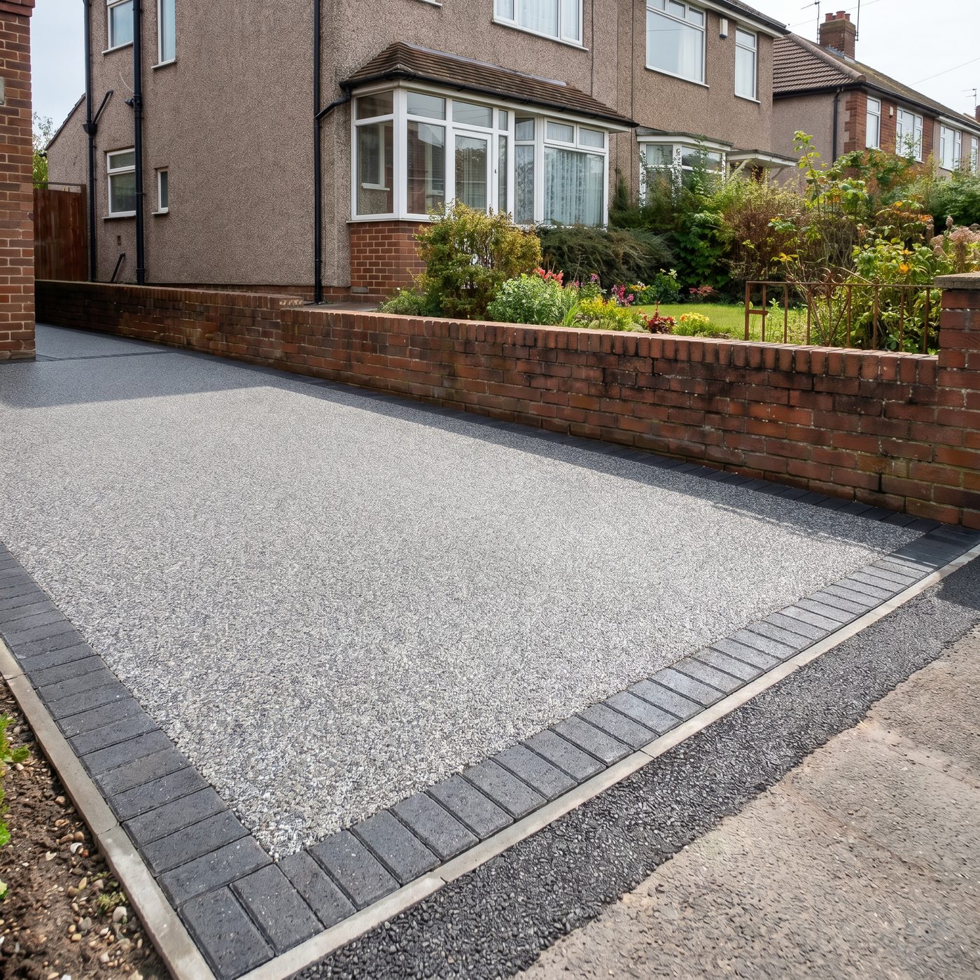 Same driveway visualised with resin bound surface by ResinPro Cheshire